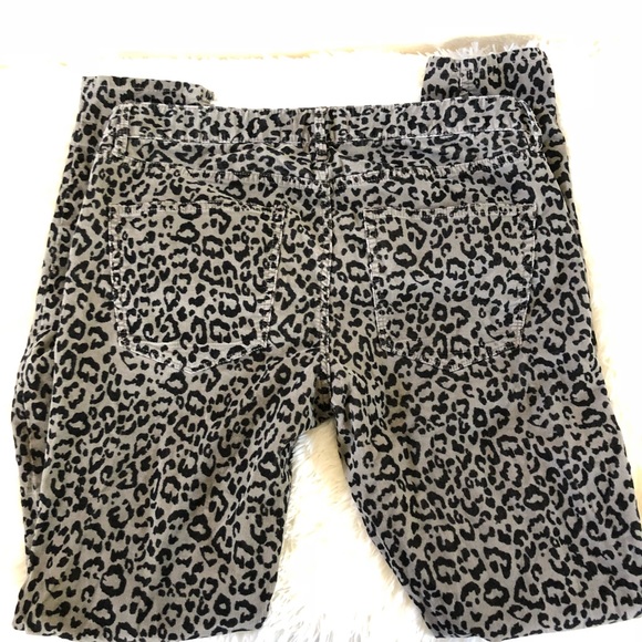 Madewell gray leopard print corduroy skinny pants - Picture 3 of 5